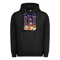Pigment Black halloween dancing skeletons stars Urban Hoodie - BarkalooDesign