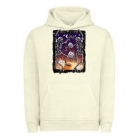 Pigment Pistachio halloween dancing skeletons stars Urban Hoodie - BarkalooDesign