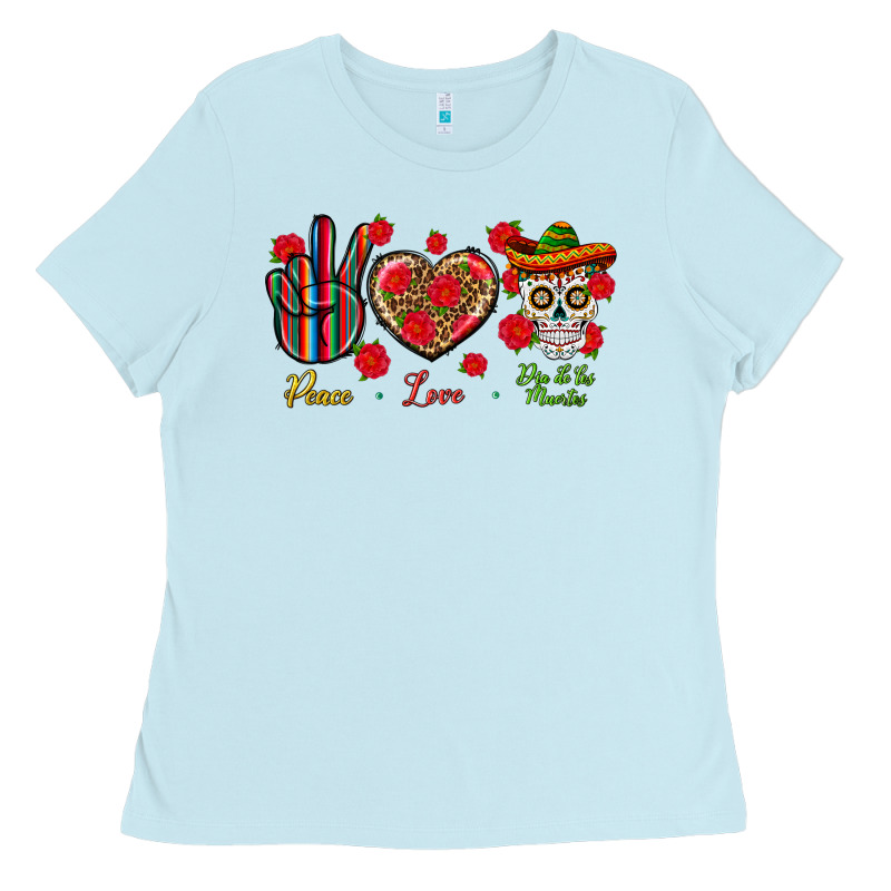 Peace Love Dia De Los Muertos Ladies Tee by BundleAndBundleShop | Teevron