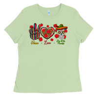Matcha Peace Love Dia De Los Muertos Ladies Tee - BundleAndBundleShop