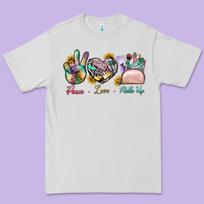 Peace Love Make Up Premium Tee Designed By Bundleandbundleshop