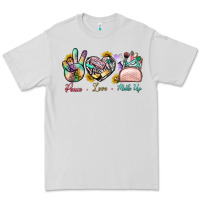 Dove Grey Peace Love Make Up Premium Tee - BundleAndBundleShop