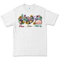 White Peace Love Make Up Premium Tee - BundleAndBundleShop