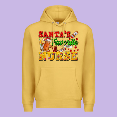 Santa's Favorite Nurse Premium Hoodie Designed By Fadigitalartstudio