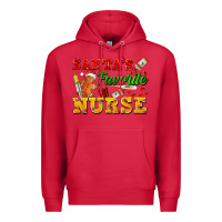 Cardinal Santa's Favorite Nurse Premium Hoodie - FaDigitalArtStudio