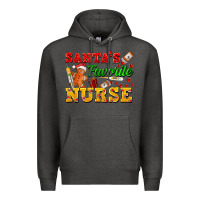 Charcoal Heather Santa's Favorite Nurse Premium Hoodie - FaDigitalArtStudio