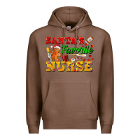 Chestnut Santa's Favorite Nurse Premium Hoodie - FaDigitalArtStudio