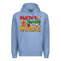 Colony Blue Santa's Favorite Nurse Premium Hoodie - FaDigitalArtStudio