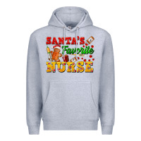Heather Grey Santa's Favorite Nurse Premium Hoodie - FaDigitalArtStudio