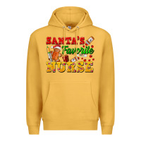 Mustard Santa's Favorite Nurse Premium Hoodie - FaDigitalArtStudio