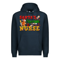 Navy Santa's Favorite Nurse Premium Hoodie - FaDigitalArtStudio