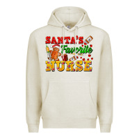 Oatmeal Heather Santa's Favorite Nurse Premium Hoodie - FaDigitalArtStudio