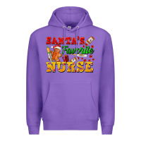 Purple Santa's Favorite Nurse Premium Hoodie - FaDigitalArtStudio