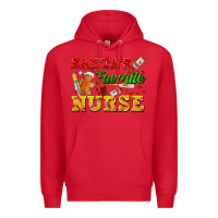 Red Santa's Favorite Nurse Premium Hoodie - FaDigitalArtStudio