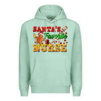 Seafoam Santa's Favorite Nurse Premium Hoodie - FaDigitalArtStudio