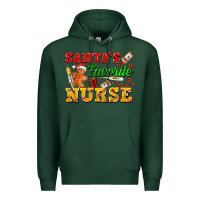 Sports Green Santa's Favorite Nurse Premium Hoodie - FaDigitalArtStudio