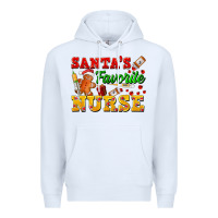 White Santa's Favorite Nurse Premium Hoodie - FaDigitalArtStudio