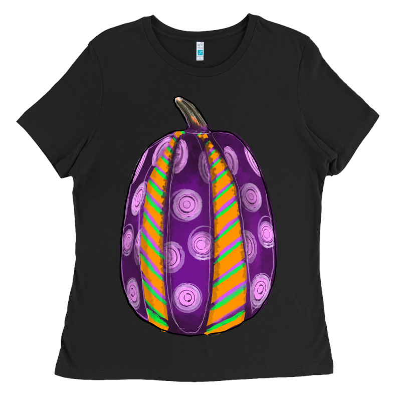 Watercolor Halloween Pumpkin Ladies Tee by RanaPortraitStore | Teevron