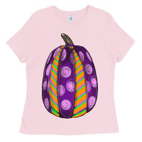 Bubblegum Pink watercolor halloween pumpkin Ladies Tee - RanaPortraitStore