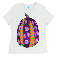 White watercolor halloween pumpkin Ladies Tee - RanaPortraitStore