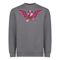 Breast Cancer Ribbon With Angel Wings Heavyweight Sweatshirt | Teevron