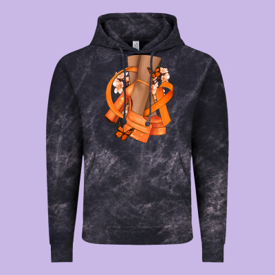 Kidney Cancer Diva Orange Ribbon Vintage Hoodie Designed By Nancycooperartshop