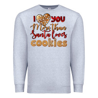 Heather Grey i love you more than santa loves cookies Premium Sweatshirt - LillyAllenDesigns
