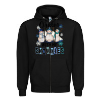 Black Chillin With My Snowmies Zipper Hoodie - FaDigitalArtStudio