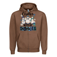 Chestnut Chillin With My Snowmies Zipper Hoodie - FaDigitalArtStudio
