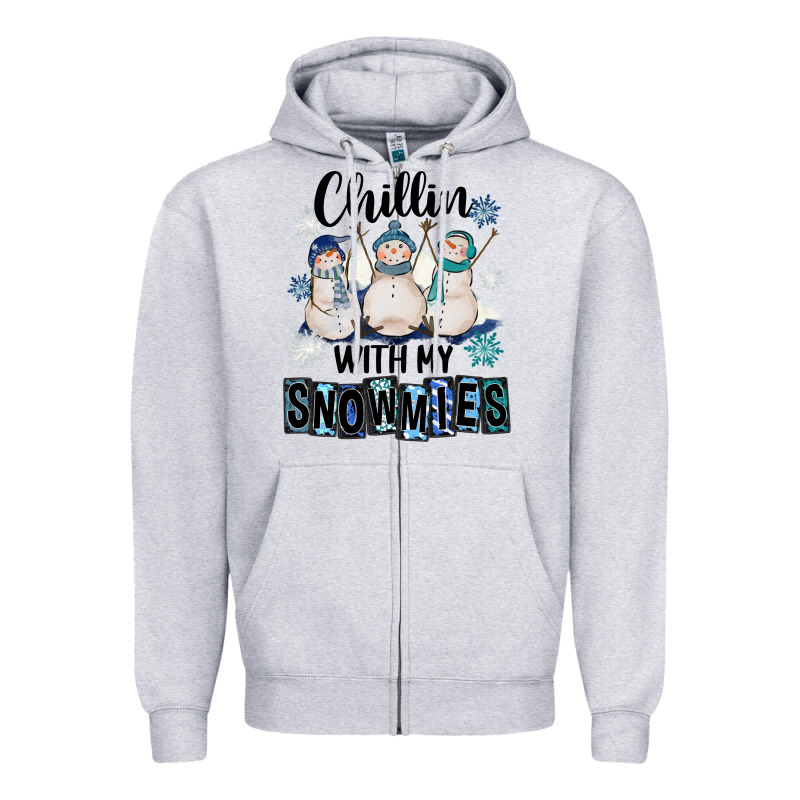 Chillin With My Snowmies Zipper Hoodie by FaDigitalArtStudio | Teevron