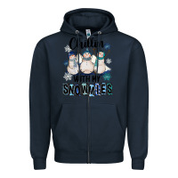 Navy Chillin With My Snowmies Zipper Hoodie - FaDigitalArtStudio