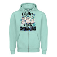 Seafoam Chillin With My Snowmies Zipper Hoodie - FaDigitalArtStudio