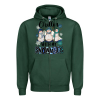Sports Green Chillin With My Snowmies Zipper Hoodie - FaDigitalArtStudio