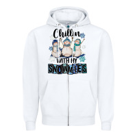 White Chillin With My Snowmies Zipper Hoodie - FaDigitalArtStudio