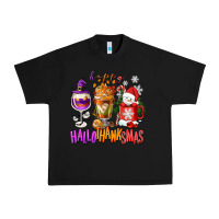 Black Happy Hallothanksmas wine glass and coffee Urban Heavy Tee - NancyCooperArtShop