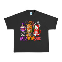 Pigment Black Happy Hallothanksmas wine glass and coffee Urban Heavy Tee - NancyCooperArtShop