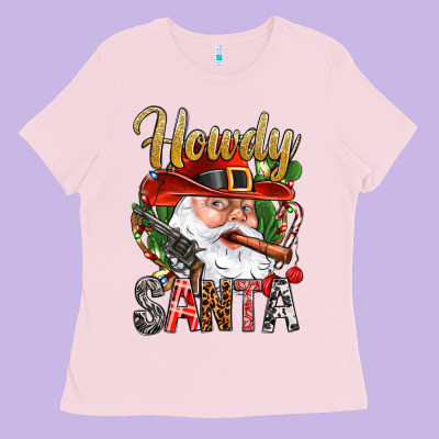 Howdy Santa Ladies Tee Designed By Bundleandbundleshop