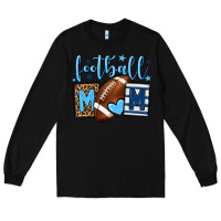 Black Football mom blue team color Long Sleeve Tee - HowdyJamesFarm
