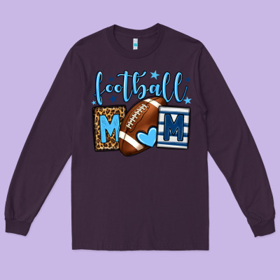Football Mom Blue Team Color Long Sleeve Tee Designed By Howdyjamesfarm