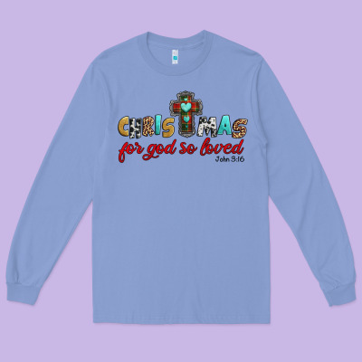 Christmas For God So Loved John 3 16 Long Sleeve Tee Designed By Jasminsmagicworld
