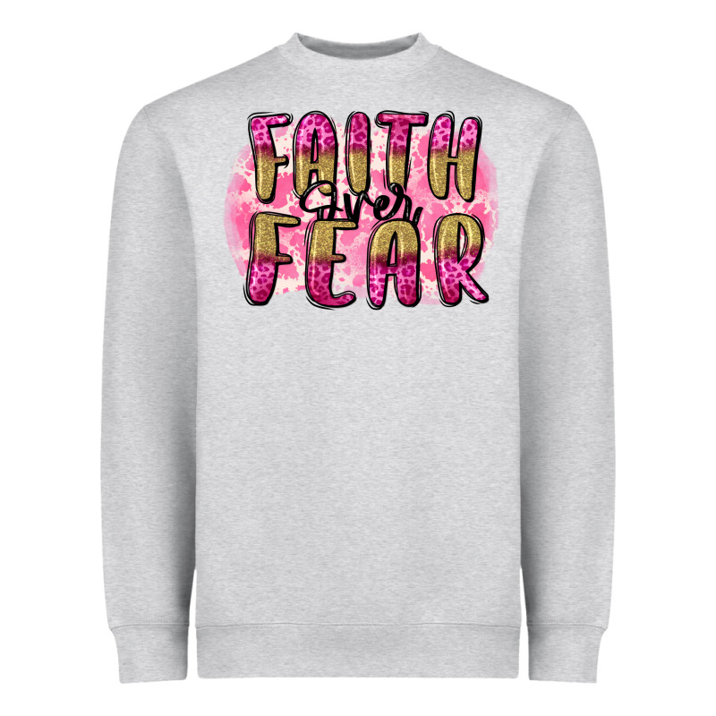 Faith Over Fear  Breast Cancer Awareness Heavyweight Sweatshirt by FaDigitalArtStudio | Teevron