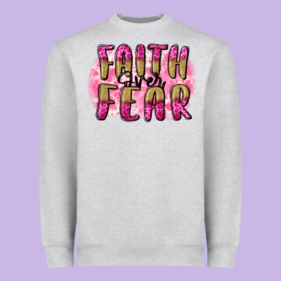 Faith Over Fear  Breast Cancer Awareness Heavyweight Sweatshirt Designed By Fadigitalartstudio