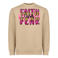 Mushroom Faith over fear  Breast Cancer Awareness Heavyweight Sweatshirt - FaDigitalArtStudio