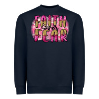 Navy Faith over fear  Breast Cancer Awareness Heavyweight Sweatshirt - FaDigitalArtStudio
