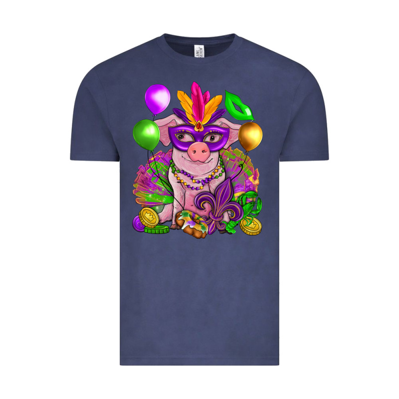 Mardi Gras Pig Vintage Tee by NancyCooperArtShop | Teevron