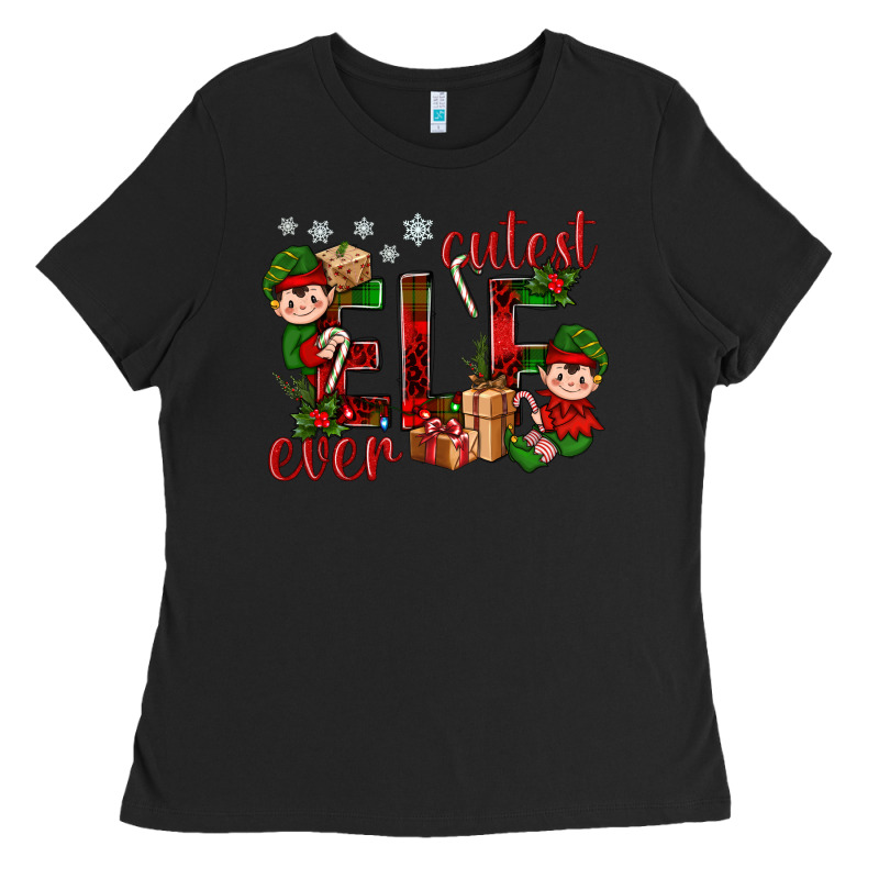 Cutest Elf Ever Christmas Ladies Tee by BundleAndBundleShop | Teevron