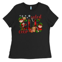 Black Cutest Elf Ever Christmas Ladies Tee - BundleAndBundleShop