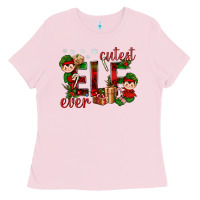 Bubblegum Pink Cutest Elf Ever Christmas Ladies Tee - BundleAndBundleShop