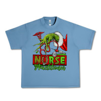 Pebble Blue Christmas Character Nurse Urban Heavy Tee - NancyCooperArtShop