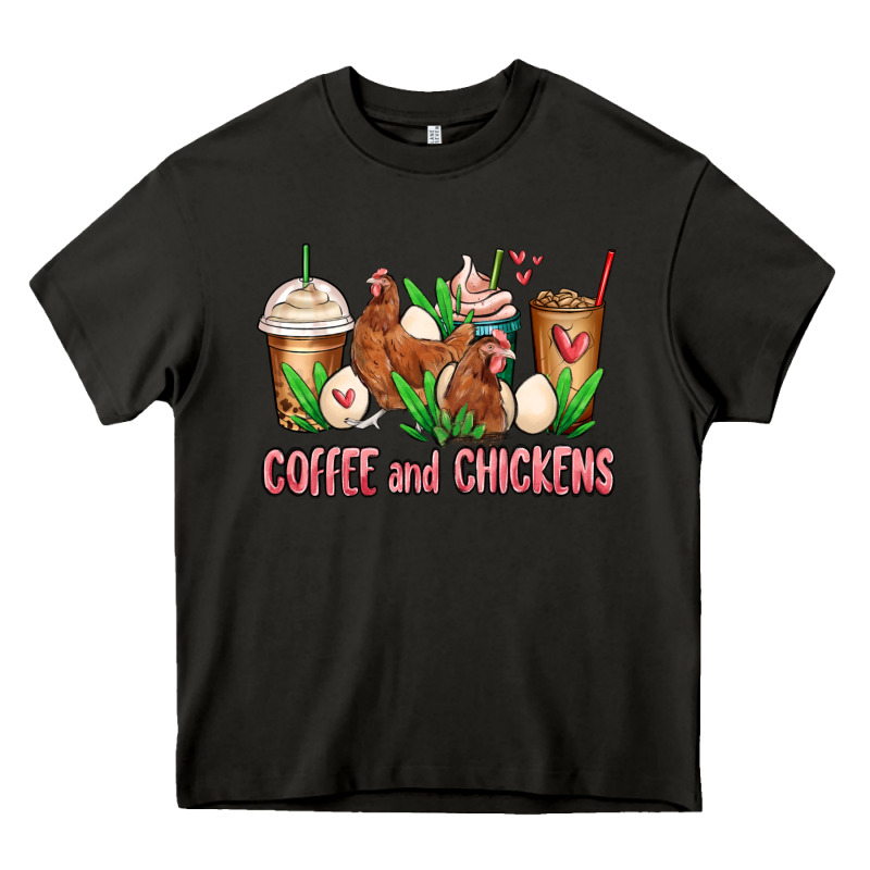 Chicken   Coffee Cups Heavy Core Tee by MaliasSmallBusiness | Teevron